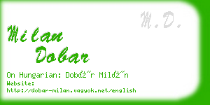 milan dobar business card